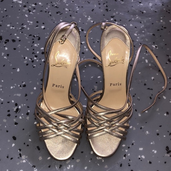 Christian Louboutin Shoes - Christian Louboutin gold strap heels
